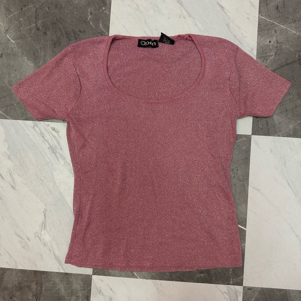 Y2K pink glitter top